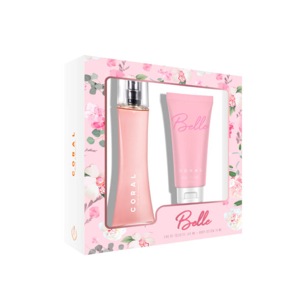 Estuche Coral Belle: Fragancia 100ml + Locion Corporal 70ml